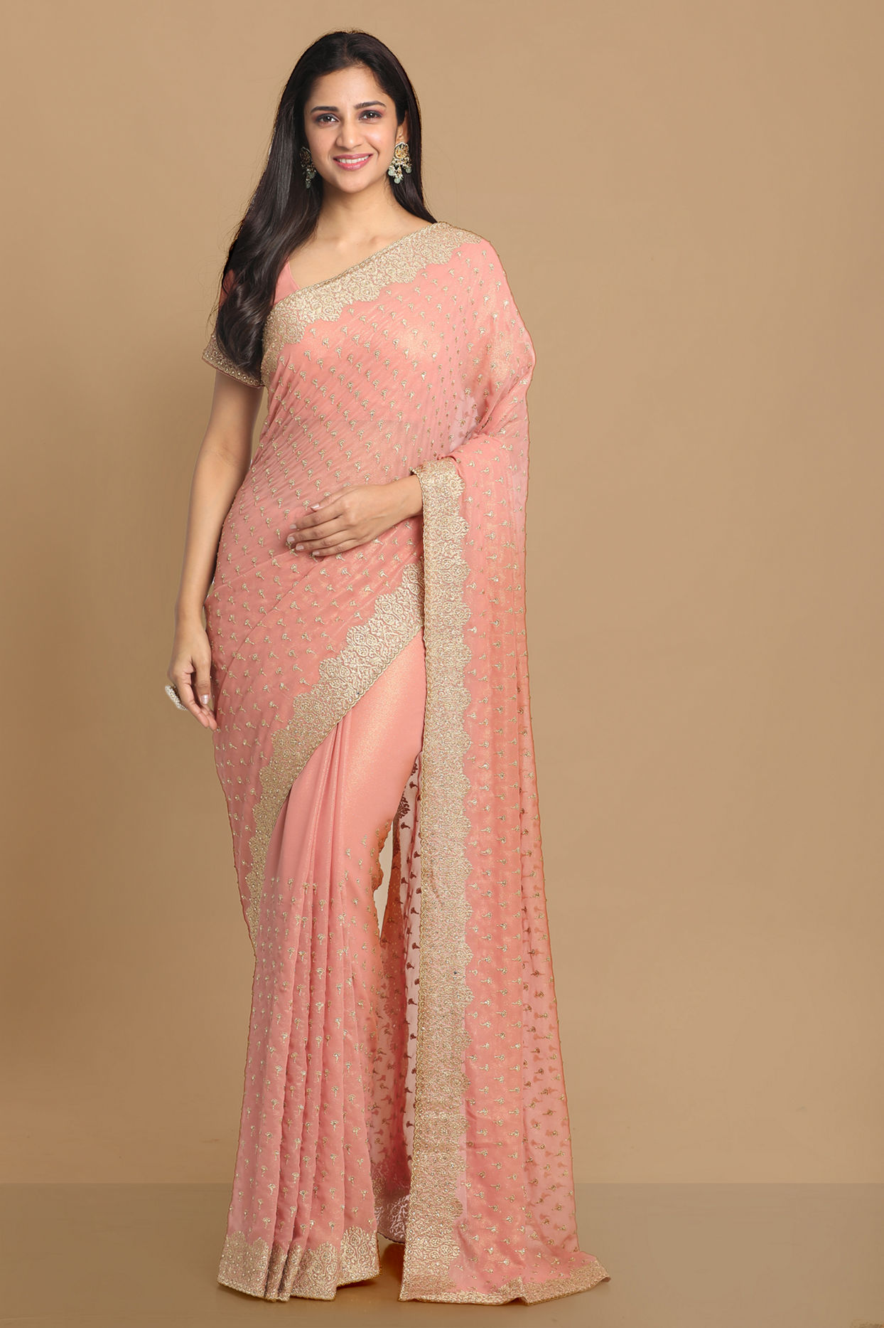 Georgeous Pink Saree image number 0